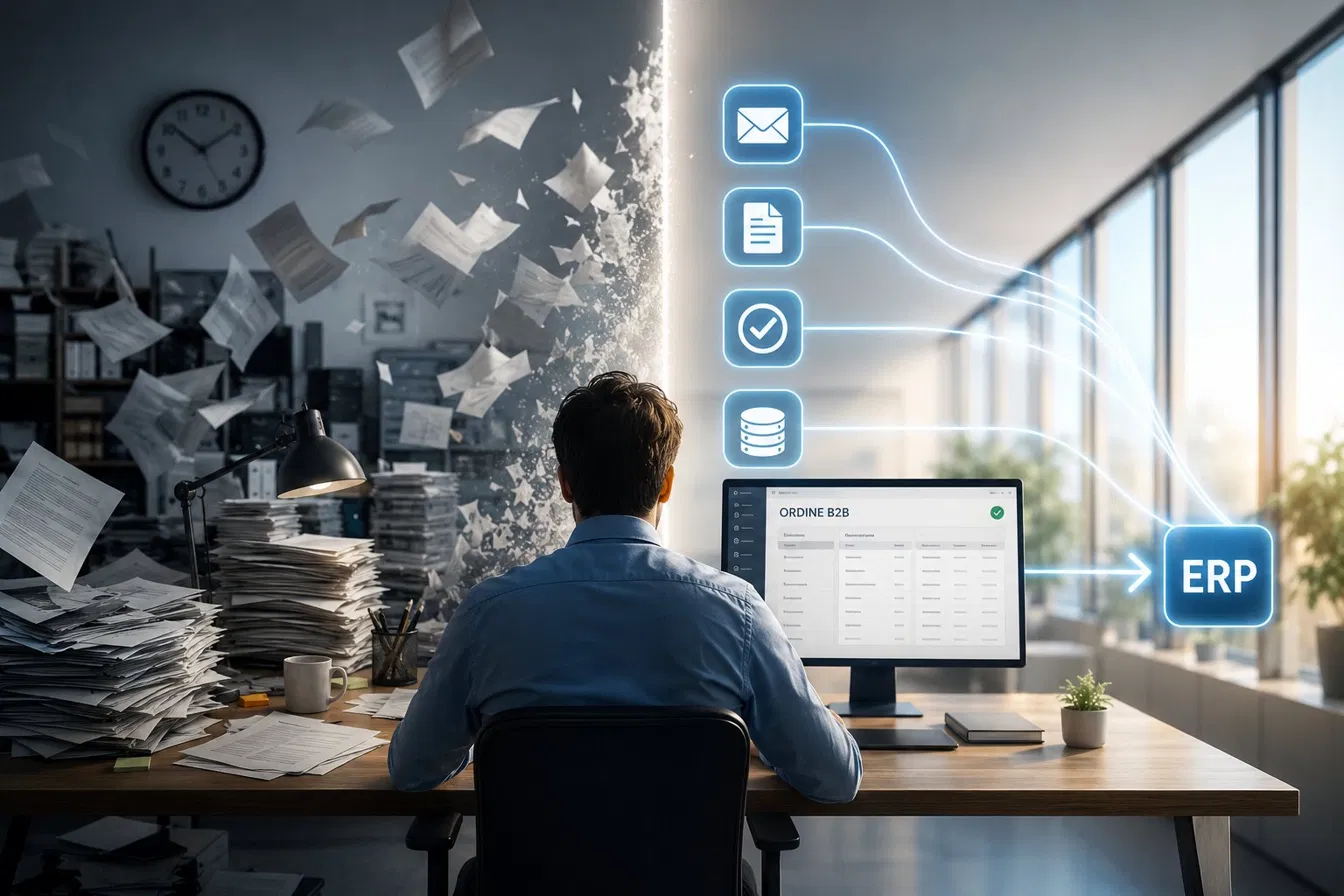 Automazione gestione ordini: dal caos documentale cartaceo all'integrazione automatica con il sistema ERP
